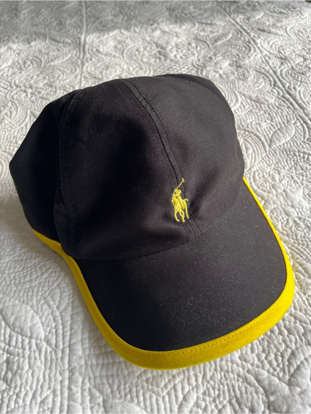 Ralph Lauren Navy Cap with Yellow Trim and Embroidered Logo